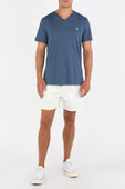 V Neack Logo Tee in Blue